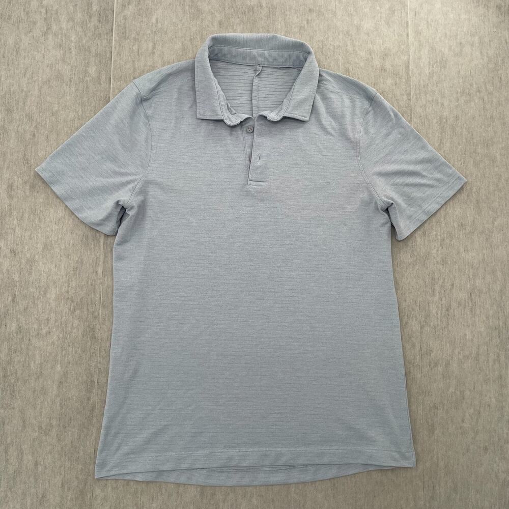 Lululemon Shirt Adult Small Blue Tech Polo Solid Short Sleeve Active Logo Men S